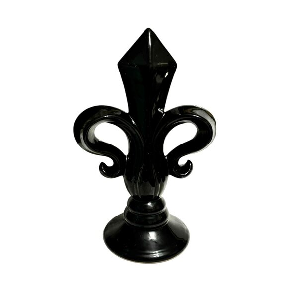 Black Fleur-De-Lis Decorative Figurine Sculpture - Picture 3 of 7